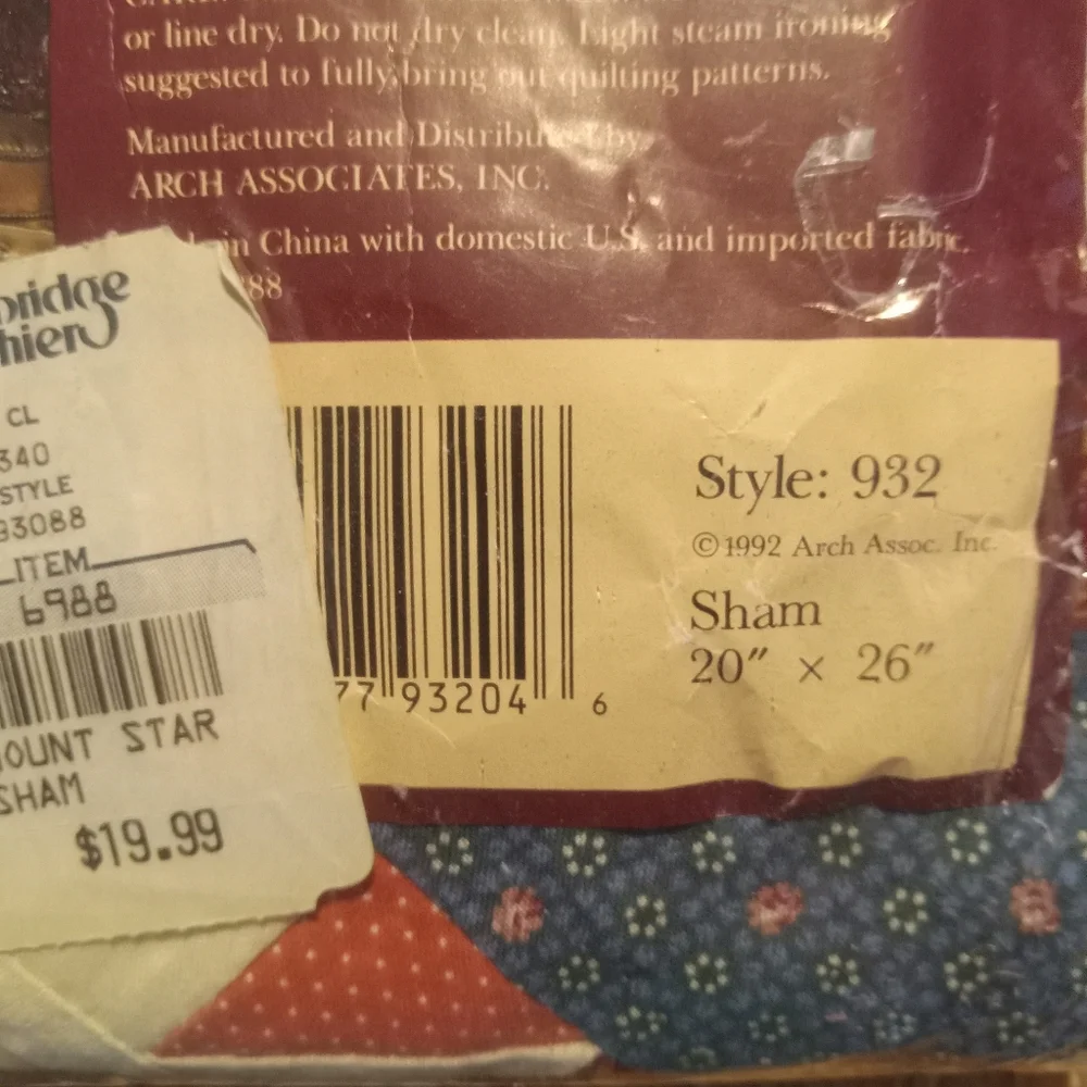 VTG Quilted ARCH Pillow Sham 20